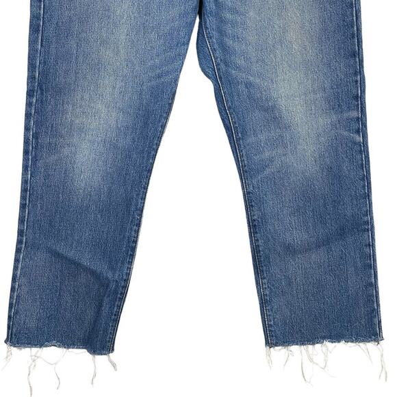 Levis Wedgie Straight Jeans 31 High Rise Button Fly Raw Hem Rigid Premium Denim - Picture 4 of 10